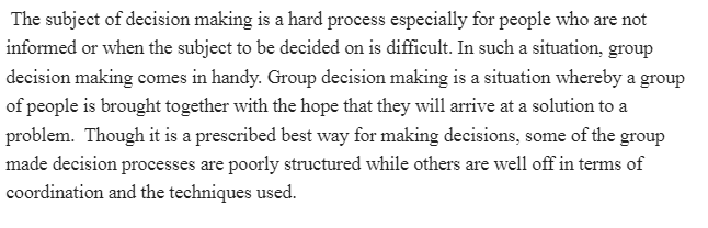 Group Decision Making