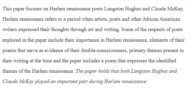 Harlem Renaissance Poets