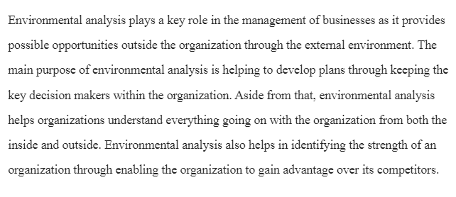 Importance of Environmental Analysis