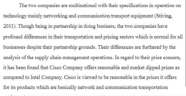 Intel company Vs. Cisco Company