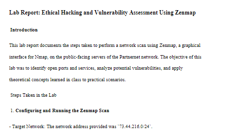 Lab 5.1.6: Perform an External Scan Using Zenmap-INT-268