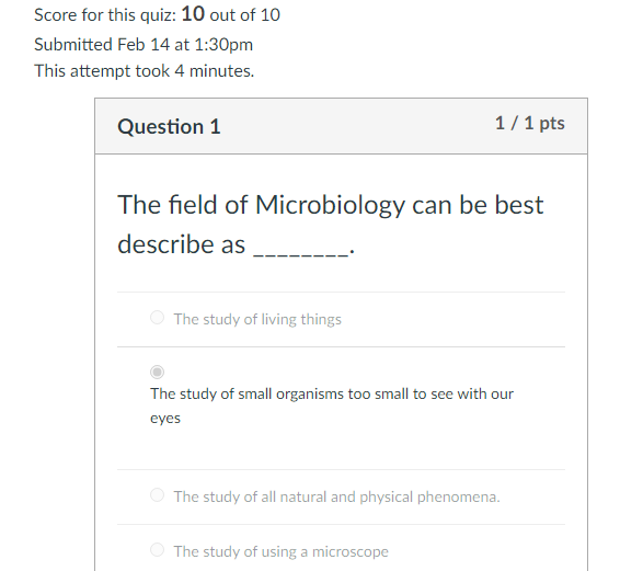 Lecture Quiz 1: Topics 1-2-BIOL-107