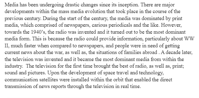 Mass Media Evolution 