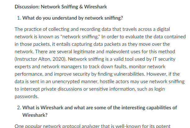 Network Sniffing & Wireshark-INT-2681