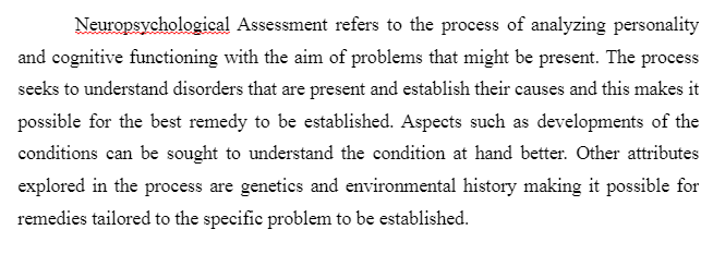 Neuropsychological Assessment