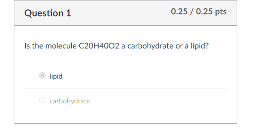 Online Homework 6-Carbohydrates-BIOL-107