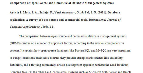 Open Source Vs. Commercial Database Management-INT 2840