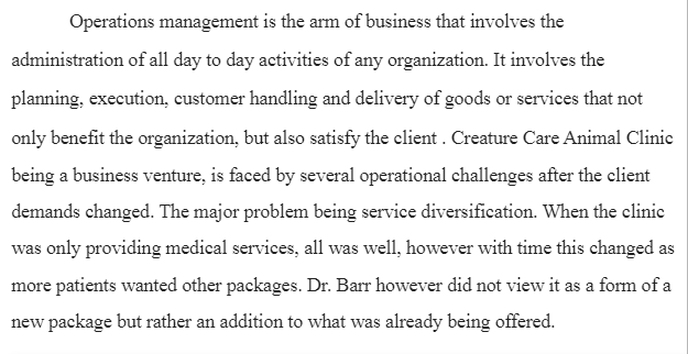 Operations Management Issues