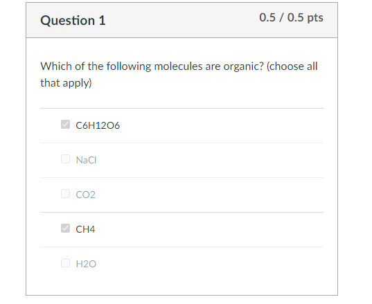 Organic Molecules-BIOL-107