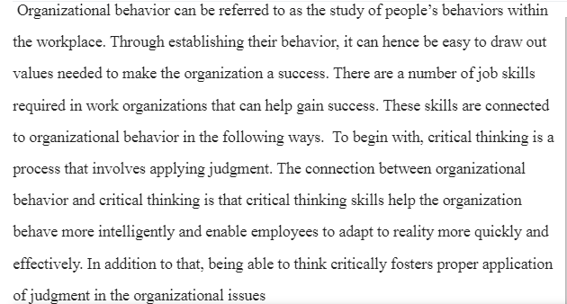 Organizational Behavior in the Workplace