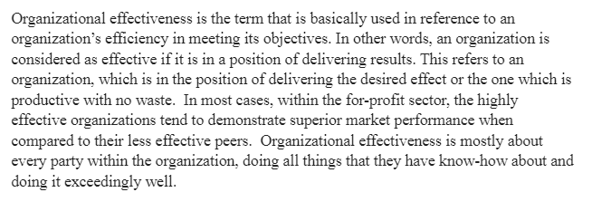 Organizational Effectiveness