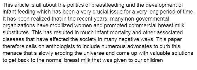 Politics of Breastfeeding