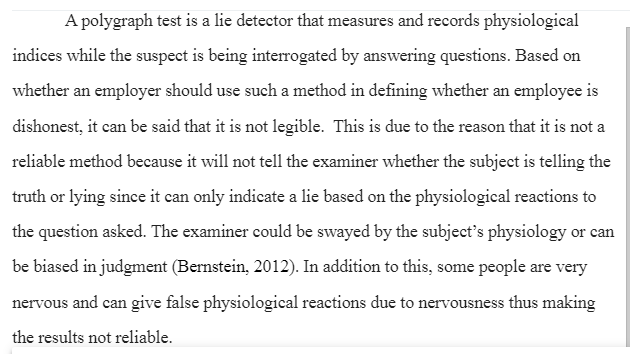 Polygraph Test on Employees