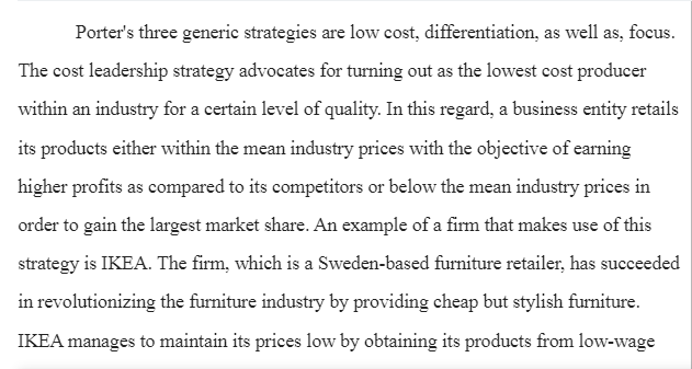 Porter's Three Generic Strategies