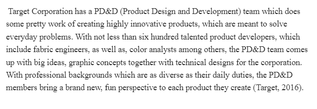 Product Design and Quality Control in Target