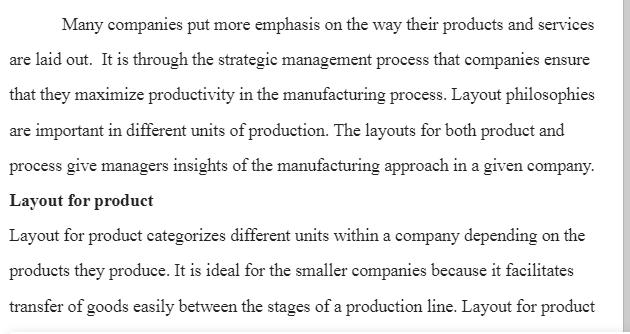 Product Layout and Process