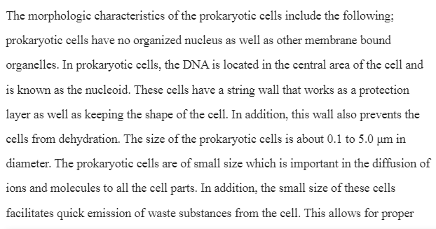 Properties of Prokaryotes and Eukaryotes