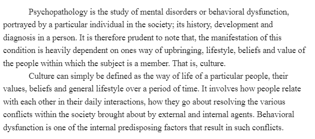 Psychopathology