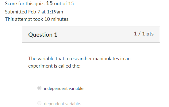 Quiz #1 Introduction-PSYC-101