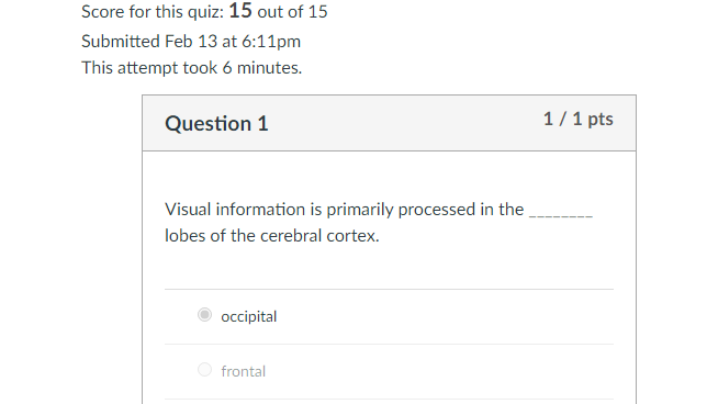 Quiz #2 Biology & Psychology