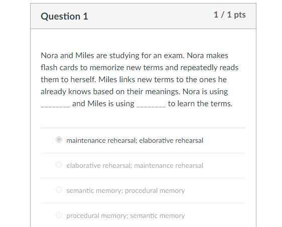 Quiz #4 Memory-PSYC-101