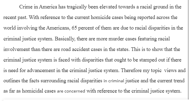 Racial Disparities in the Criminal Justice System