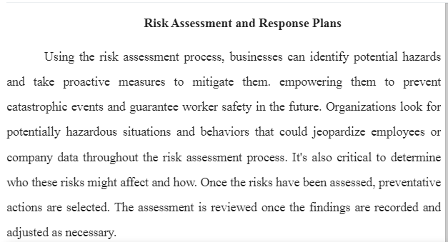 Risk Assessment and Response Plans-IT-412