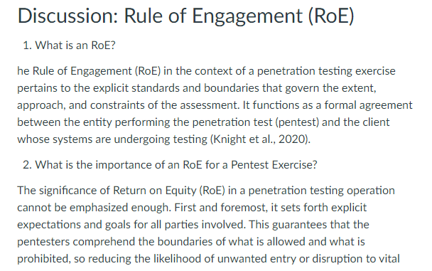 Rule of Engagement (RoE)-INT-268