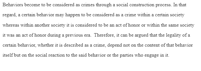 Social Construction of Crime