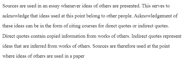 Sources in an Essay