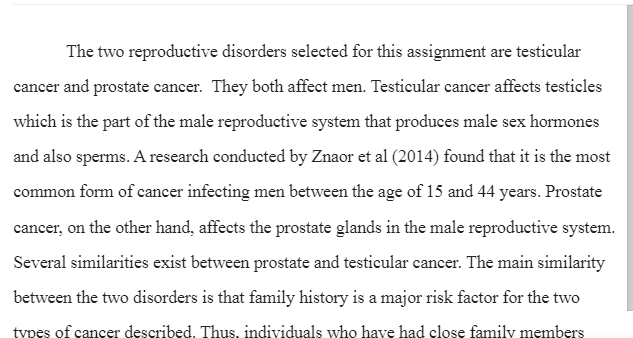 Testicular Cancer and Prostate Cancer