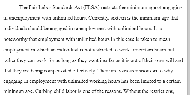 The Fair Labor Standards Act 