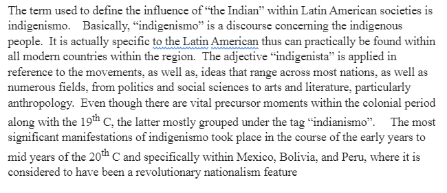 “The Indian” Influence on Latin American History 