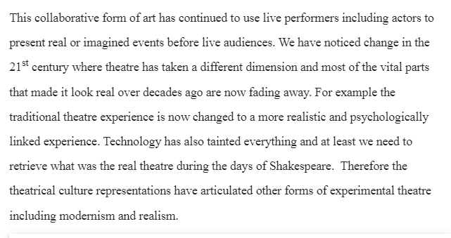 Theatre in the 21st Century