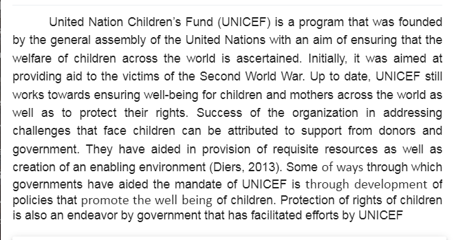 United Nation Children’s Fund