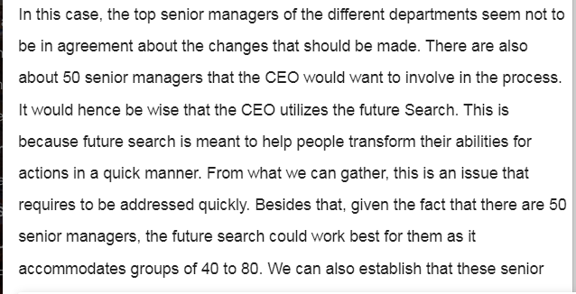 Use of Future Search