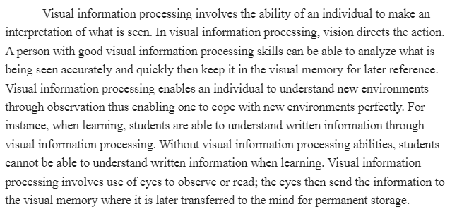 Visual Information Processing