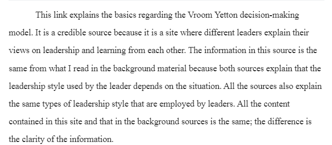 Vroom Yetton Decision-Making Model