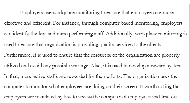 Workplace Monitoring Methods