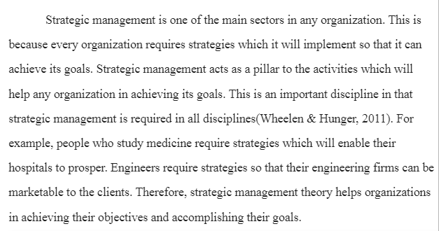 Application of Strategic Management