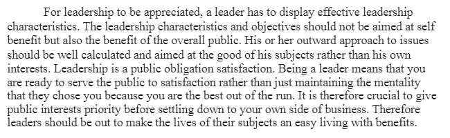 Argumentative Essay-Effective Leadership