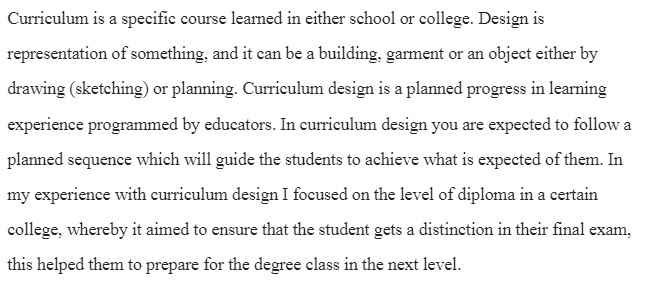 Backward Curriculum Design