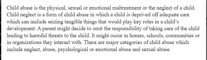 Causes and Effects of Child Abuse