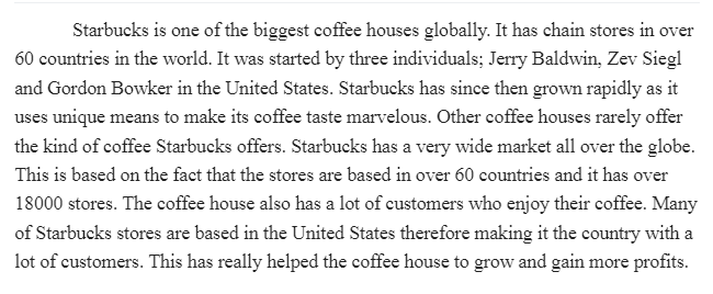 Company Analysis-Starbucks