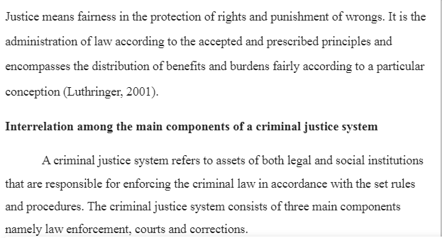 Components of the Criminal Justice