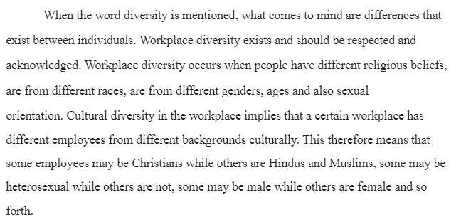 Cultural Diversity in the Workplace