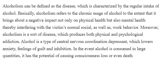 Definition Essay-Alcoholism