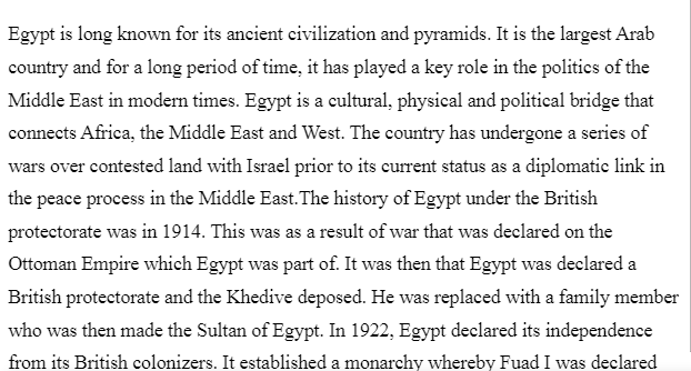 Egypt’s Political Timeline