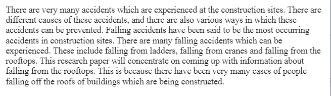 Falls in Construction Industry