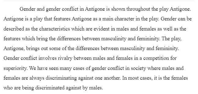 Gender and the Gender Conflict in Antigone